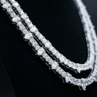 Chaîne tennis unisexe en argent sterling 925 avec diamants de laboratoire en forme de poire, style hip-hop tendance, collier streetwear, fabriqué sur mesure par RAAMAA