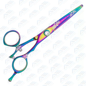 Rainbow Daisy Swivel 5,5 pulgadas japonés 440C cizalla de acero tijeras de peluquero de alta calidad salón de belleza instrumentos profesionales - Product Image 6