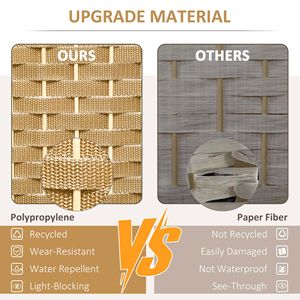 Paravento Pieghevole a 8 Pannelli Alto 5,6 Piedi in Legno Naturale, Divisorio Autoportante per Casa e Ufficio, Pratico Separatore per Ambienti - Product Image 4