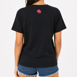T-shirt pour femme à imprimé floral DTF, écologique, coupe ample, col rond, manches courtes, décontracté, été, 100% coton jersey, OEM ODM - Product Image 5