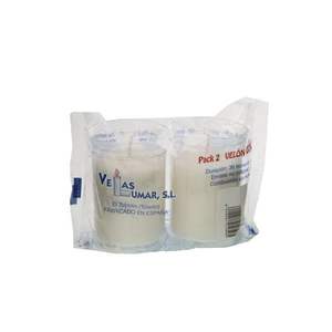 Set of 2 Transparent Velon Media Trentparente Cylinder-<b>Shaped</b> Paraffin Pillar <b>Candles</b> for Home Decoration - Product Image 1