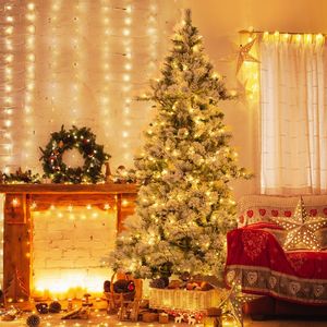 Sapin de Noël floqué de 7 pieds avec aiguilles de pin - Product Image 5