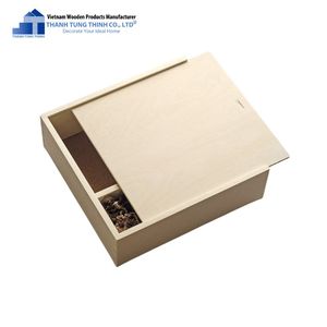 THANH TUNG THINH Caja de Almacenamiento de Madera, Diseño Rectangular Minimalista, Compartimento Secreto para Artículos Diversos de la Sala de Estar - Product Image 1