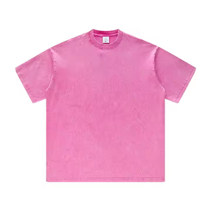 T-shirt en coton noir surdimensionné pour homme, manches courtes, col rond, coupe décontractée, jersey uni, couleur unie, tricoté - Product Image 3