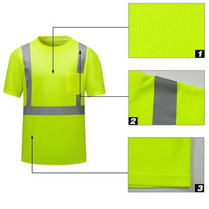 Camisetas de Alta Visibilidad al por Mayor, Camisetas de Seguridad Reflectantes, Ropa de Trabajo de Seguridad, Camisetas Reflectantes con Logotipo Personalizado - Product Image 3