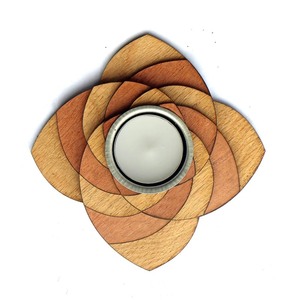 Creative Handmade Eco-Friendly Wooden Flower Shape Heat Resistant <b>Tea</b> <b>Light</b> <b>Holder</b> for Home Decoration - Product Image 4