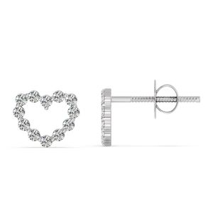 Heart-Shaped Stud <b>Earrings</b> Lab Grown Diamond Jewelry - Product Image 4