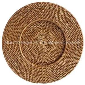 Tressé à la main en rotin bambou écologique en osier chargeurs assiette pas cher vaisselle napperon sous-verres pour réglage de Table de mariage - Product Image 4