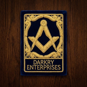 Badges brodés sur mesure en fil de métal, écussons maçonniques dorés faits à la main, emblèmes sur mesure de haute qualité, fabricant direct - Product Image 1