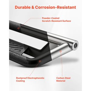 Barres de protection latérales en acier carbone noir pour Jeep Wrangler JK 4 portes 2007-2018, marchepieds de 6 pouces, capacité de charge de 550 lb - Product Image 3