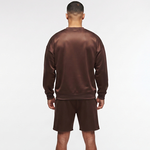 Conjunto de Sudadera y Pantalones Cortos de Forro Polar de Poliéster para Hombre, Estilo Urbano de Invierno, Conjunto de Dos Piezas - Product Image 2