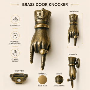 Battant de porte décoratif en laiton antique, accessoire de luxe pour entrée de maison, villa, hôtel - Product Image 5