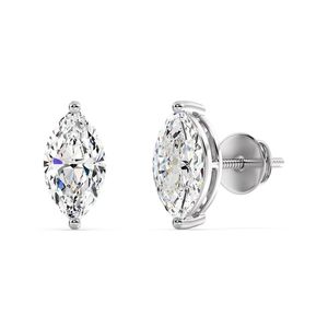 Marquise Cut Lab Grown Diamond Stud <b>Earrings</b> - Product Image 3