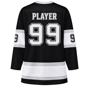 Jersey de Hockey sobre Hielo Negro Premium, Manga Larga, Transpirable, Uniforme Deportivo para Equipo, Ropa Deportiva para Práctica y Entrenamiento para Adultos - Product Image 3