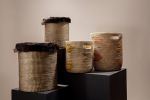 Set of 2 Seagrass <b>Baskets</b> with Faux Fur Trim Handmade <b>Storage</b> <b>Basket</b> Wholesale eco-friendly Made in viet Nam - Product Image 6