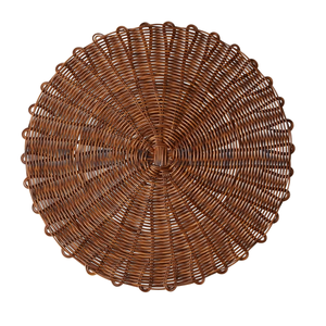 Honey Brown Rattan Placemat Hand-Woven <b>Round</b> <b>Table</b> <b>Mat</b> for Warm Home Decor Natural Tinted Fiber Underplate - Product Image 2