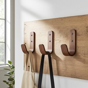 Decorative Wooden <b>Peg</b> Hook Wall Organizer Premium Hardwood Hanger for <b>Coats</b> Hats Bags Towels and Scarves - Product Image 2