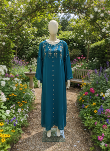 Elegante Caftán Marroquí para Fiesta, Largo hasta el Suelo, Media Manga, Hecho a Mano con Cuentas de Piedra, Diseño Tradicional Musulmán, Nuevo Diseño 2022 - Product Image 2