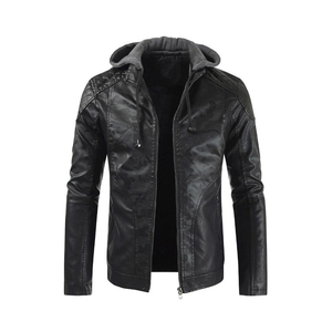 Unisex Brown Linen Motorcycle <b>Jacket</b> Crew Neck Pullover Polyester Lining Casual Front Logo Winter Biker Style OEM Service Letter - Product Image 4