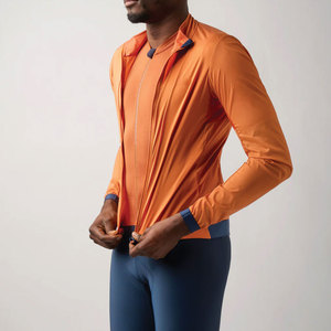 Custom Lightweight Plus Size <b>Men's</b> Long Sleeve <b>Cycling</b> <b>Jackets</b> Full Zipper Breathable Sports <b>Jacket</b> with Pockets - Product Image 6