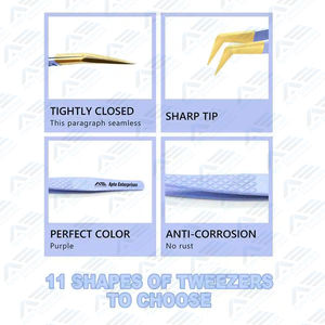 Pour les extensions de cils finition pince à cils à pointe en fibre marque privée pince à épiler en argent pince à cils Instruments de soins de beauté - Product Image 5