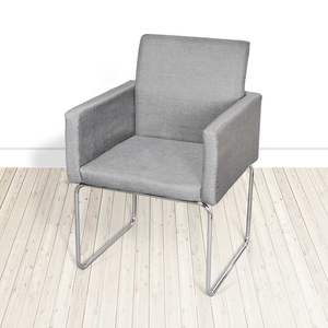 2 sillas de comedor grises de 58 x 56 x 86 cm, tapizadas en tela, diseñadas para brindar comodidad y estilo. - Product Image 4