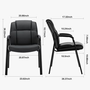 Sedia da Ufficio Direzionale per Ospiti - Elegante Sedia da Scrivania in Pelle PU con Supporto Lombare e Braccioli Imbottiti - Product Image 2
