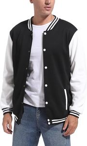 Factory Custom Womens Wool Blend Varsity <b>Jacket</b> White Faux <b>Leather</b> Sleeve Letter Embroidery Chenille Streetwear Letterman <b>Jacket</b> - Product Image 5