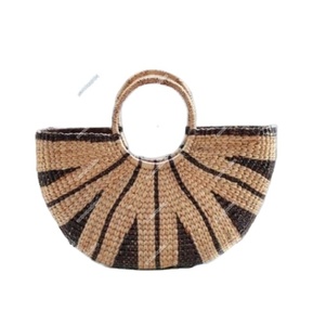 Bonito bolso de playa tejido de paja de verano para mujer, cesta de almacenamiento de ratán de colores, bolso de mano, cesta de playa de paja con dos asas - Product Image 1