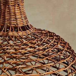 Tangled <b>Wire</b> Nest Rattan <b>Lampshade</b> Open Web Pendant Light Shade Rustic Brown Bottle Silhouette Hanging Lamp - Product Image 4