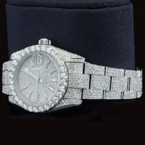 Joyería Masculina de Diseño, Hecha a Mano, Estilo Hip Hop, Atractiva, con Caja Redonda de Diamantes de Moissanita de Lujo, Totalmente Cubierta de Piedras - Product Image 3