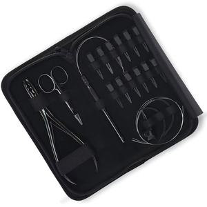 Kit d'outils sur mesure pour extensions capillaires à micro-nano perles, avec outils de pose manuels et pinces à cheveux de différentes couleurs - Product Image 2