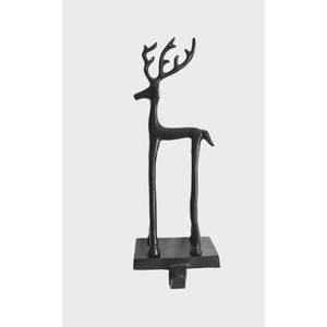 Black Color Vintage Style Reindeer Christmas Stocking Holders <b>Weighted</b> Metal Mantle Hangers Fireplace Decoration Low Price - Product Image 1