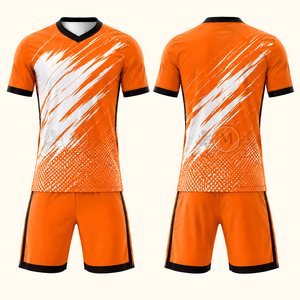 Ensemble de maillot de football bleu pour homme, col rond, manches courtes, impression dégradée sublimée, évacuation de l'humidité, vêtements pour toutes les saisons - Product Image 6