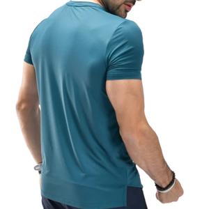 Men's Custom Ocean Aqua Performance <b>TShirt</b> Lightweight QuickDry <b>Polyester</b> Spandex Gym Training Sports Tee OEM Activewear Top - Product Image 4