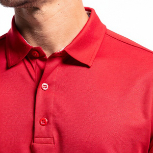 Men's Red Long Sleeve Polo Shirt 100% Cotton Pique Polo T Shirts Men Turn Down Collar Summer Polo Tee Mens - Product Image 5