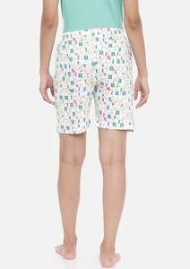 Women's Printed Dot Pattern Cotton Knitted Shorts <b>Elastic</b> Waist Regular Fit Casual Breathable Mid Rise - Product Image 4