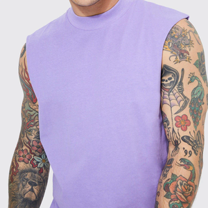 Washed Summer Sleeveless T-<b>shirt</b> Vest <b>Men's</b> Loose Trendy Retro Style Sleeve Outerwear Cotton <b>Men's</b> Tank Top Summer Sports 100% - Product Image 4