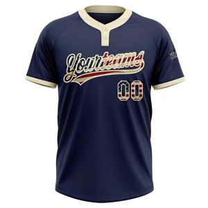 Achetez maintenant un maillot de baseball personnalisé unisexe bleu marine avec impression drapeau américain, sublimé, respirant, à manches courtes, coupe classique - Product Image 2