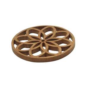 Square Spiral Wooden Trivet Set Hollow Carved Wood Hot Pan Coaster Heat Resistant Kitchen Pot Holder <b>Mat</b> Pad - Product Image 2