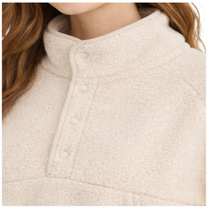 Sweat-shirt en polaire sherpa à col montant, boutonné, surdimensionné, chaud, décontracté, brodé, personnalisé OEM, 100% polyester - Product Image 6