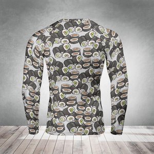 Sublimation Printed Breathable Rash Guard Stretchy Long Sleeve Compression Top Adults BJJ Martial Arts <b>Grappling</b> Fitness - Product Image 2
