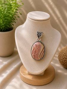 Pendentif en argent sterling avec rhodochrosite naturelle ovale bicolore, fait main, vente en gros, bijoux pour femmes, pierre de naissance, Ha Gems Best - Product Image 2