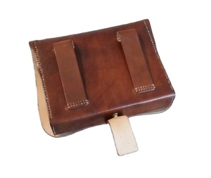 กระเป๋าใส่กระสุนเย็บมือ หนังแท้ 100% สำหรับชุดยูนิฟอร์มกลางแจ้ง กล่องใส่กระสุนสำหรับผู้ดูแลป่า พร้อมเข็มขัด - Product Image 4