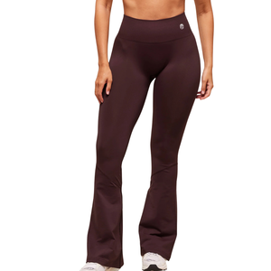 Premium <b>Brown</b> Flare Yoga Pants Women High Waisted Bootcut Gym Leggings Tummy Control Wide Leg Workout Tights Activewear - Product Image 1