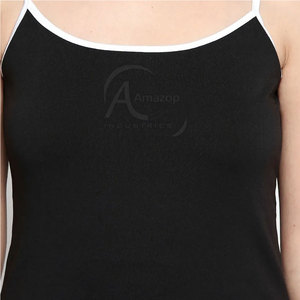 Débardeur Femme Noir Tricoté 100% Coton de Haute Qualité, Col Rond, Bretelles Fines, Idéal pour la Gym - Collection 2026, Meilleure Vente - Product Image 5