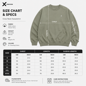 Sweat-shirt à col rond pour homme X Sports City, couleur unie, design minimaliste, 100% coton, molleton français, coupe classique, vêtement d'automne - Product Image 6