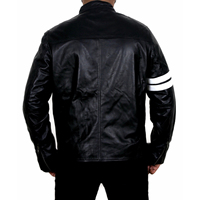 Blouson en cuir PU vintage décontracté personnalisé avec logo pour homme, nouvelle collection printemps, style motard avec poches