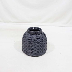 Ensemble de pots de fleurs en plastique grand format, modernes et durables, pour jardin extérieur, design minimaliste, gris foncé, style tressé - Product Image 4