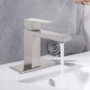 Rubinetto da Bagno Monocomando in Acciaio Inox Finitura Nichel Spazzolato T20, Rubinetto per Lavabo con Foro Singolo, Non Spedibile nei Fine Settimana - Product Image 4